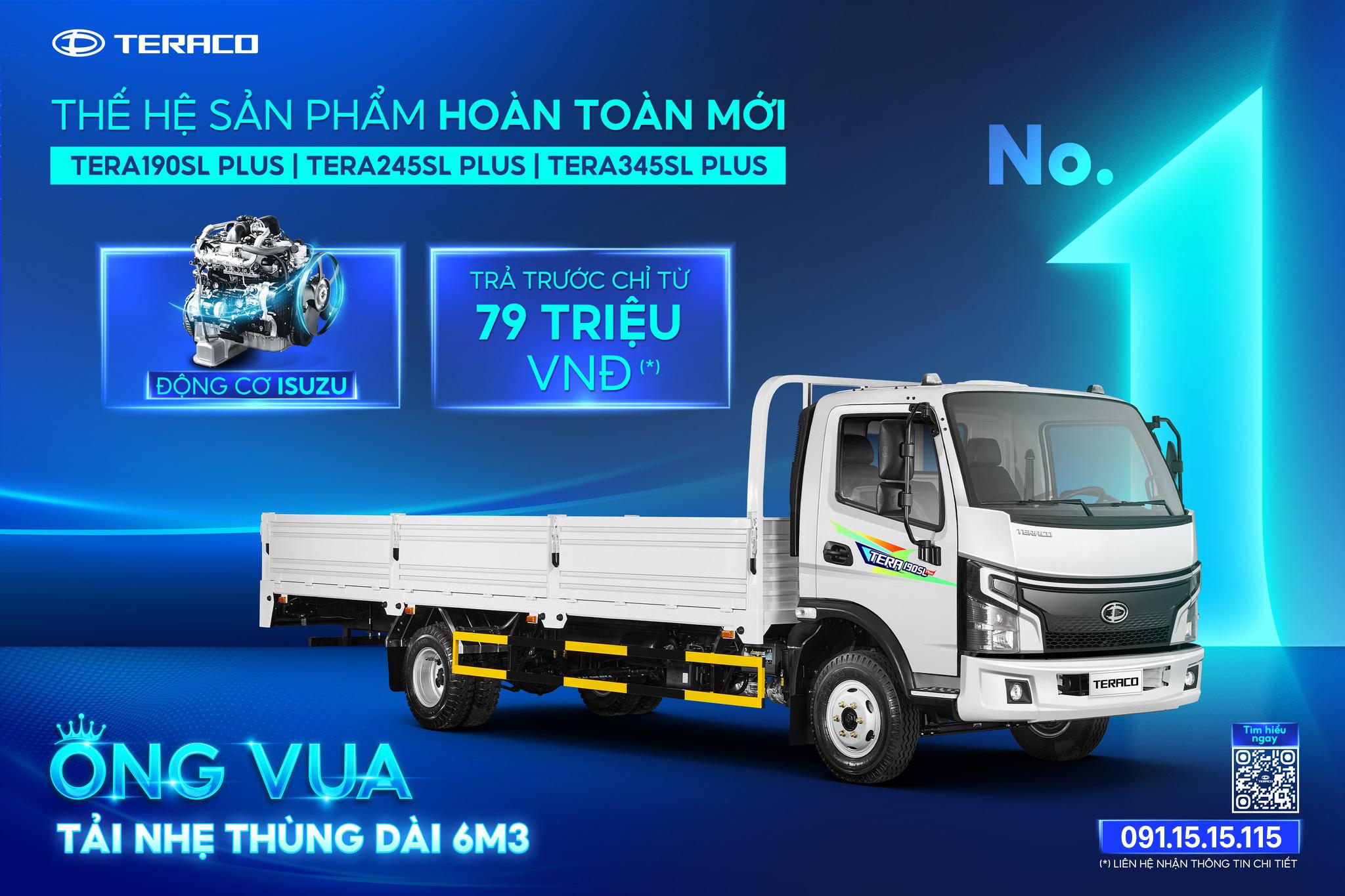 Tera345SL Plus – Xe tải nhẹ thùng dài 6m3 mạnh mẽ, bền bỉ và tiết kiệm nhiên liệu
